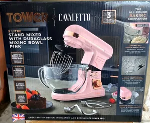Tower Caveletto Pink 5 Litres Stand Mixer Duraglass Bowl