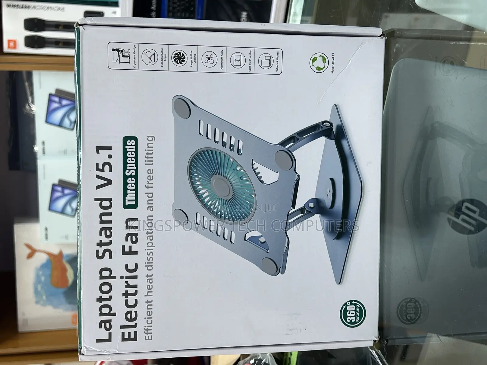 Rotating Laptop Stand With 3 Levels Fan