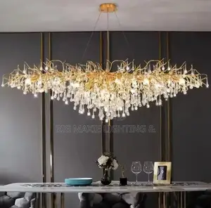 Rectangular Crystal Chandelier Living Room