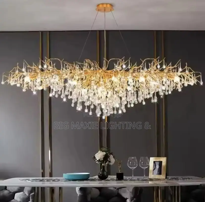 Rectangular Crystal Chandelier Living Room