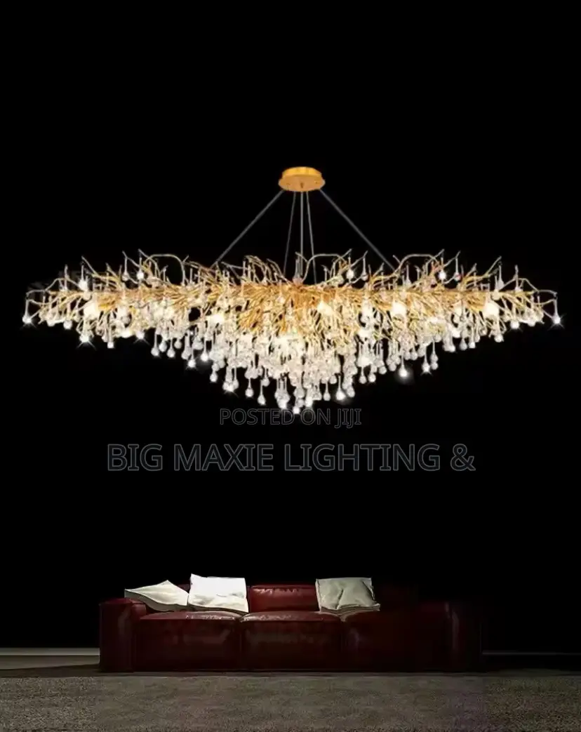 Rectangular Crystal Chandelier Living Room