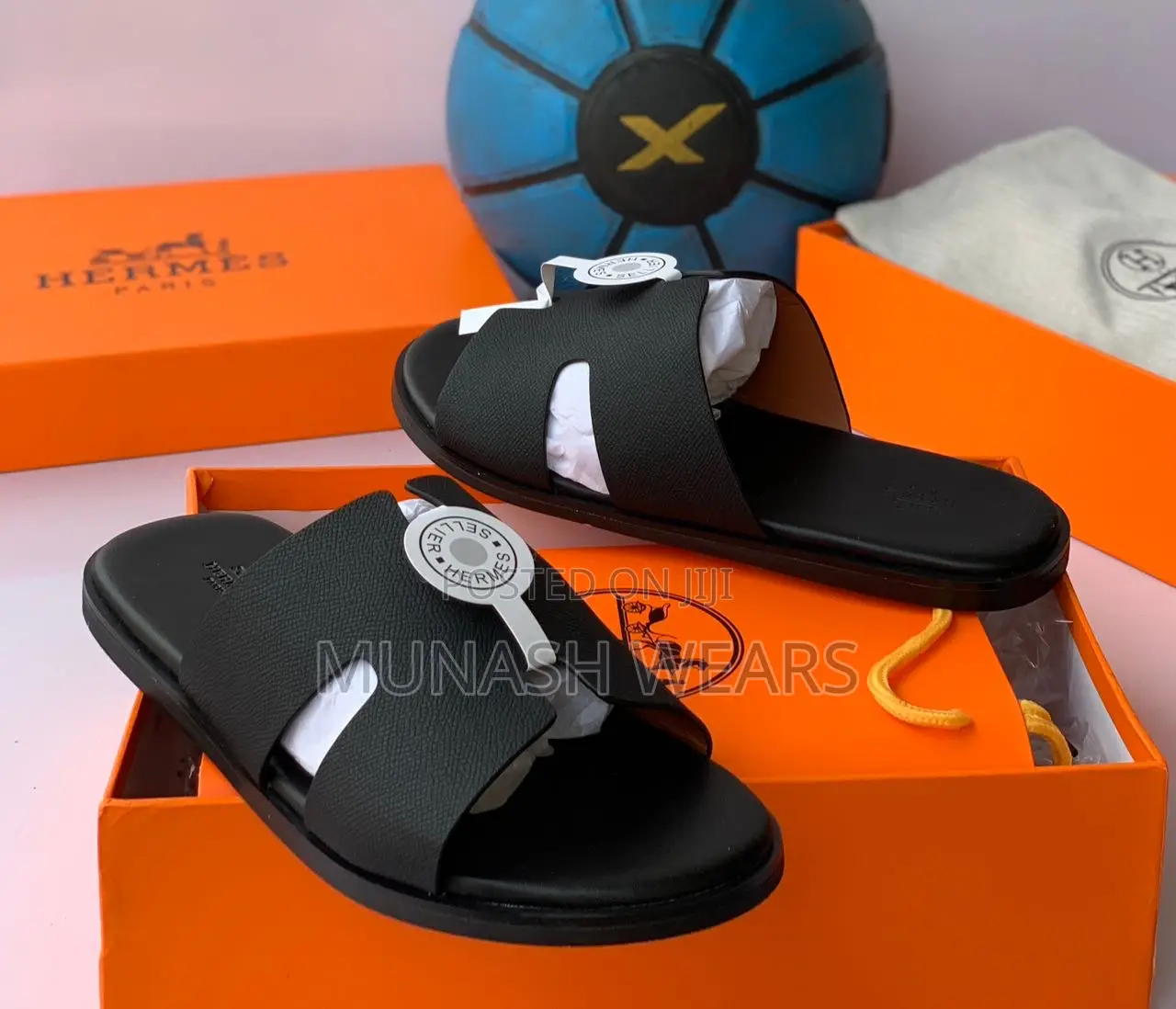 Hermes Leather Slipers
