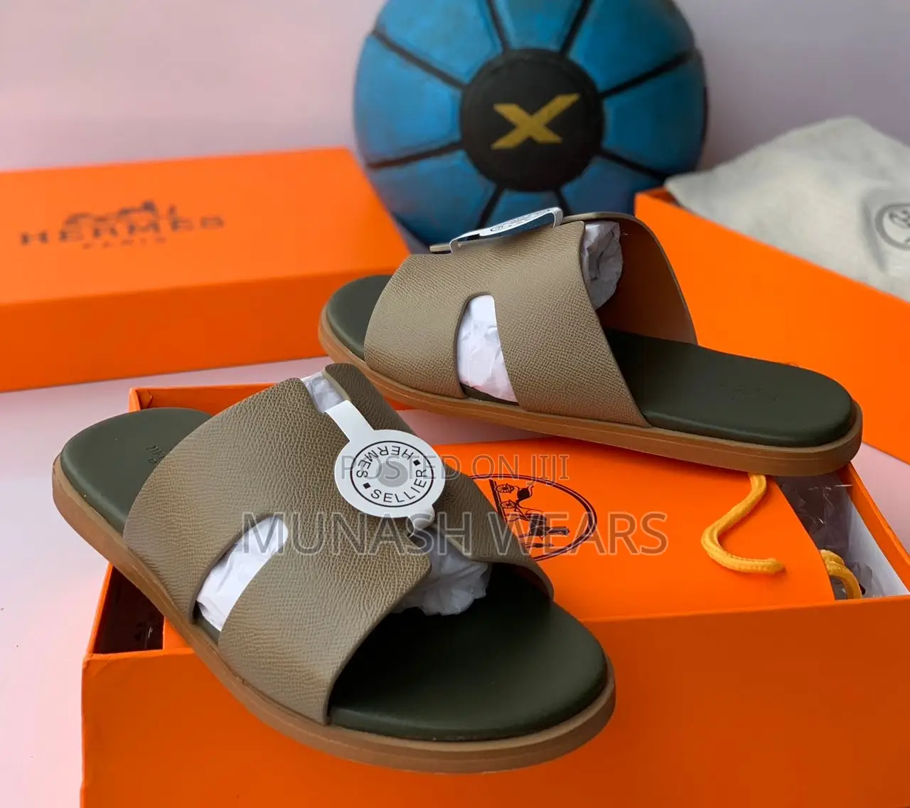 Hermes Leather Slipers