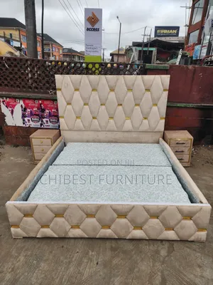 Quality 6by6 Upholstery Padded Bed Frame With Two Bed Sides