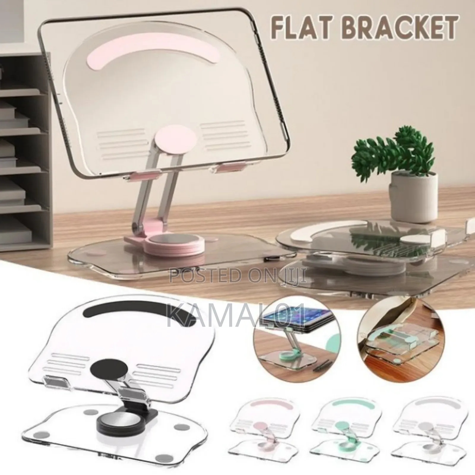 Rotatable Acrylic Tablet Stand Multiple Uses Phone Bracket.