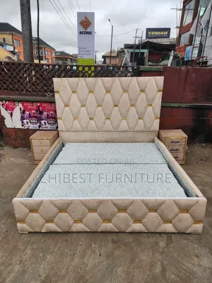 Quality 6by6 Upholstery Padded Bed Frame With Two Bed Sides