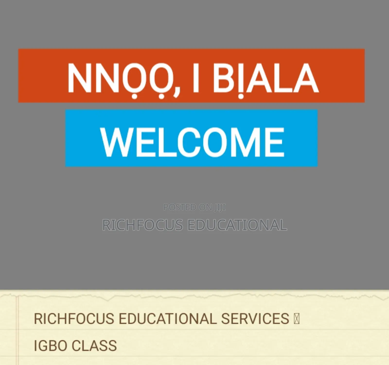 Private Lesson - Igbo Language and English Language (Online/Physical)