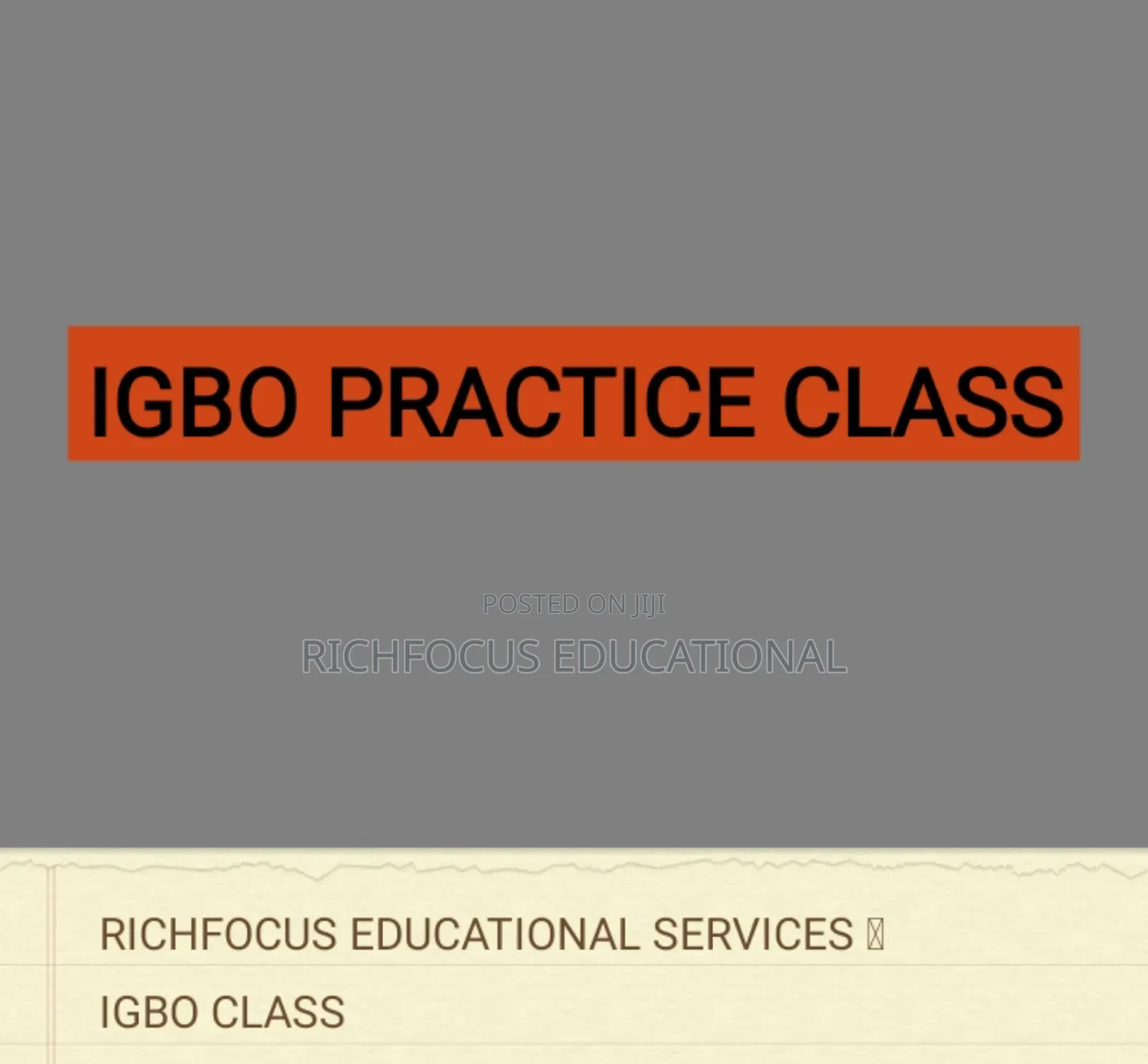 Private Lesson - Igbo Language and English Language (Online/Physical)
