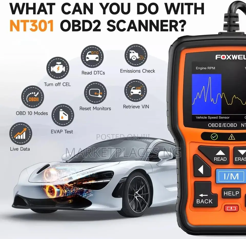 Foxwell NT301 OBD2 Code Reader Live Data Scanner