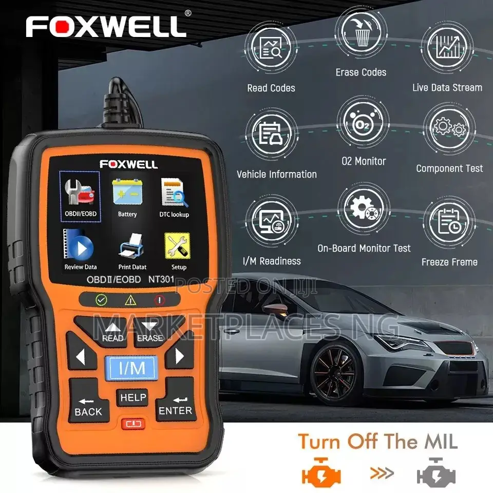 Foxwell NT301 OBD2 Code Reader Live Data Scanner