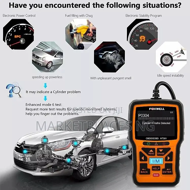 Foxwell NT301 OBD2 Code Reader Live Data Scanner