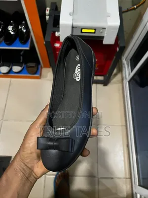 Quality Solid Big Girl's Slipon Black Shoes Sizes 37 To 42