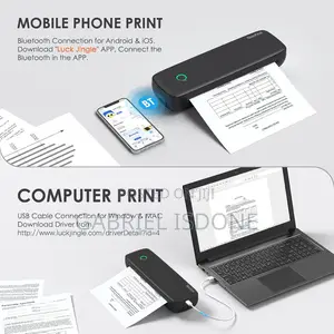 Portable 2in 3in 4in Self-Adhesive Paper Label A4 Printer