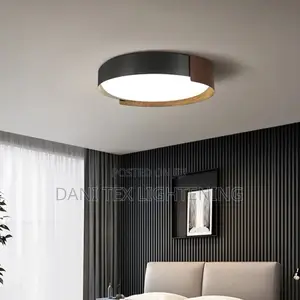 Minimalist Nordic Bedroom Ceiling Light Modern Walnut Wood