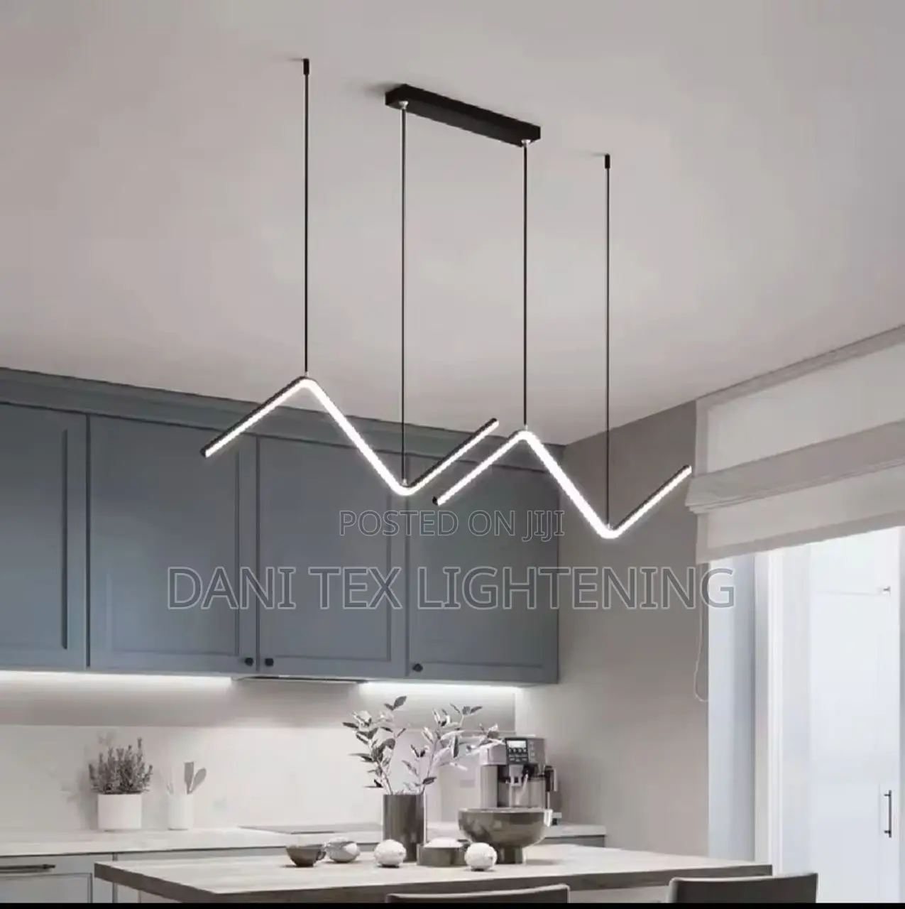 LED Wave Pendant Light Nordic Hanging Light 35 in Simple