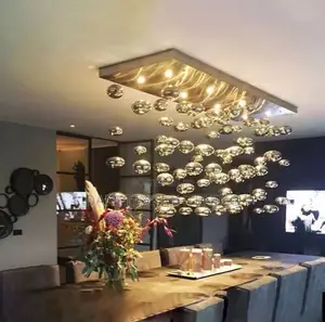 Modern LED Chandelier Ball Lustre Dining Room Glass Bubble