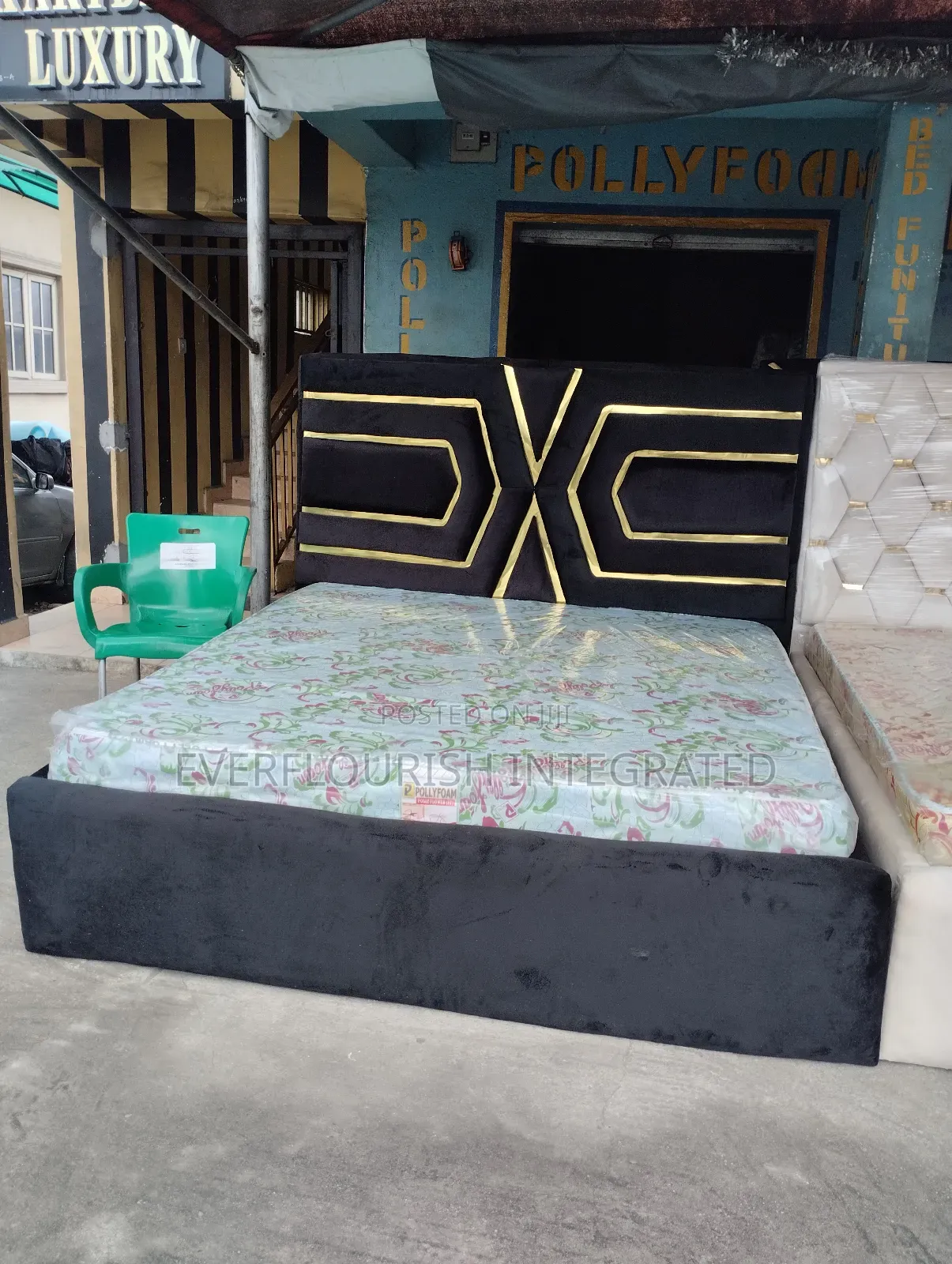Bed Frame and Mattress 6x6ft Fully Padded