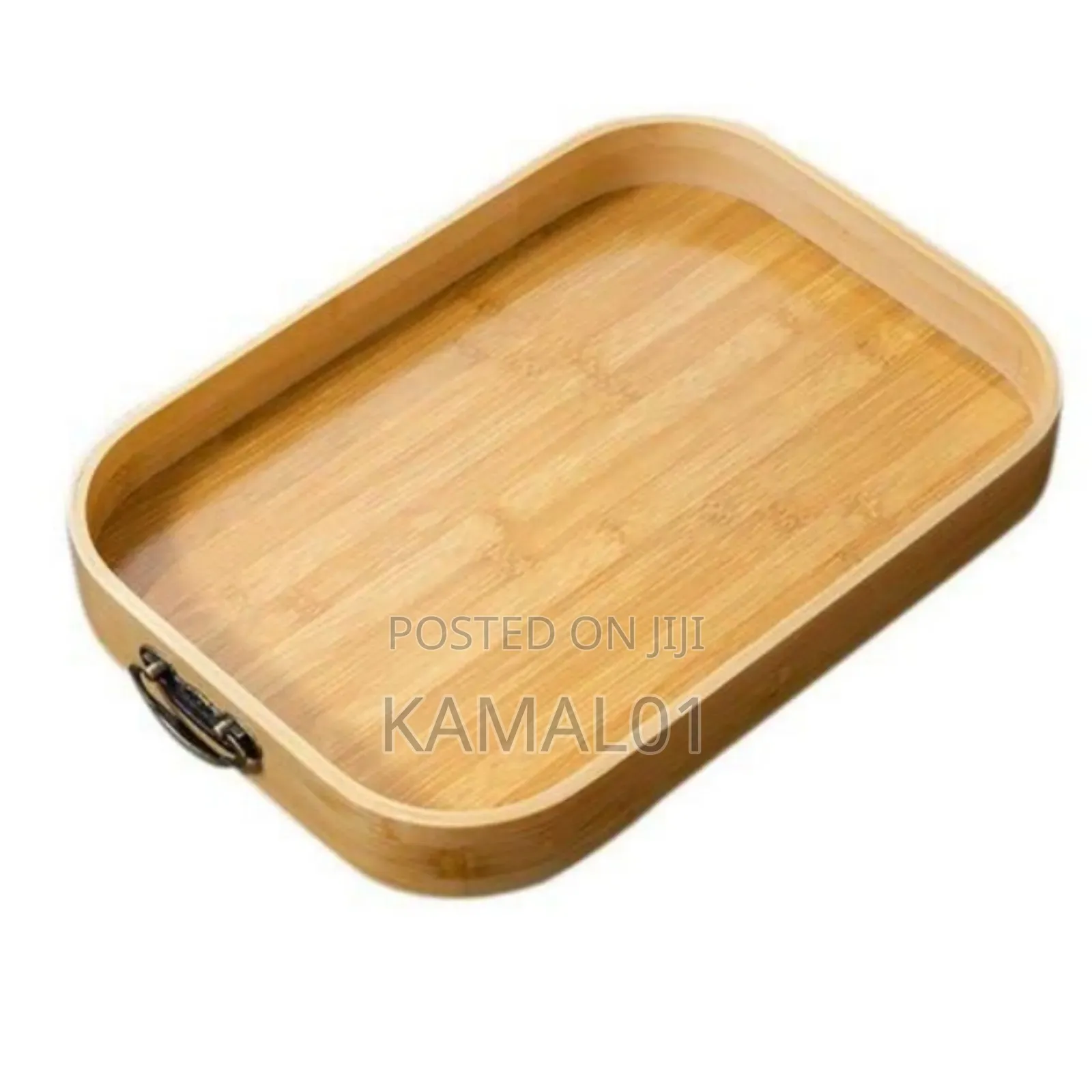 Bamboo Rectangle Serving Tray With Handles Steak Fruit