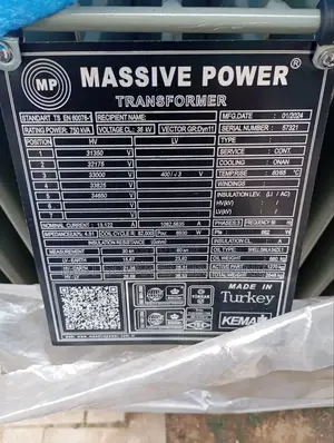 750kva 33/0.400kv Massive Power Transformer