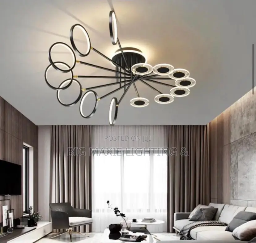 Modern 2024 Led Ceiling Chandelier Black