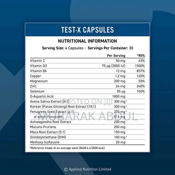 Test X (Testosterone Support) 120 Capsules