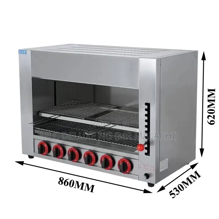 6 Burners Gas Salamander Kitchen Grill / Multi Purpose Grill