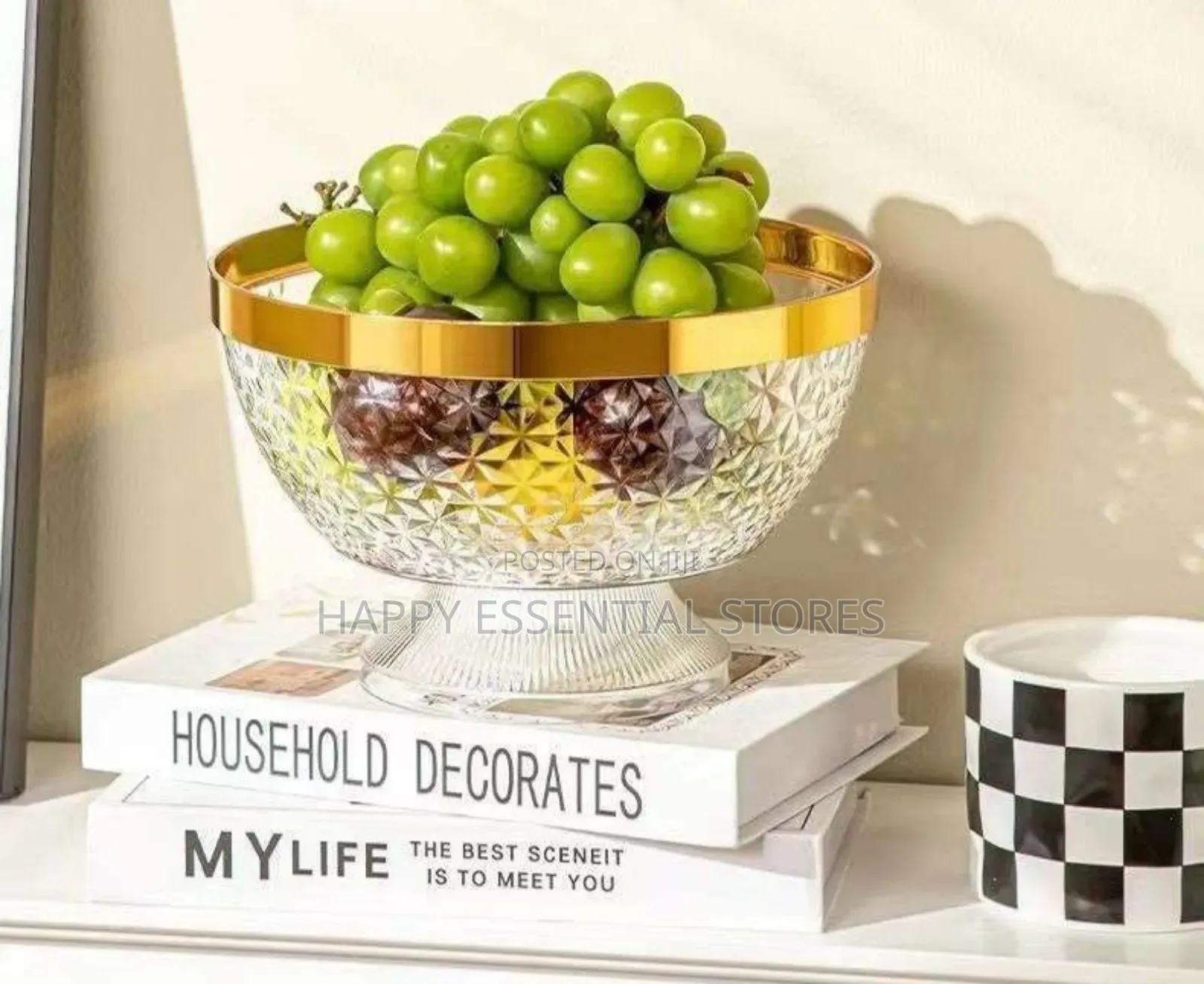 Light Luxury Fruit and Vegetable Bowl With Base Round Shape