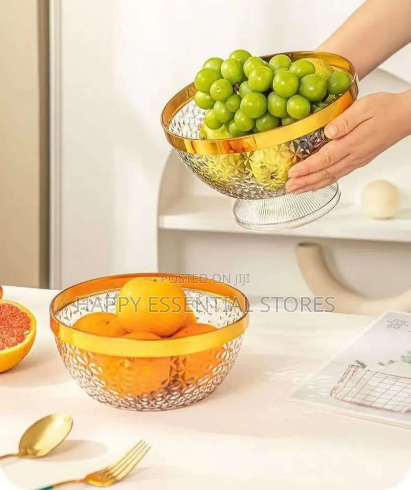 Light Luxury Fruit and Vegetable Bowl With Base Round Shape