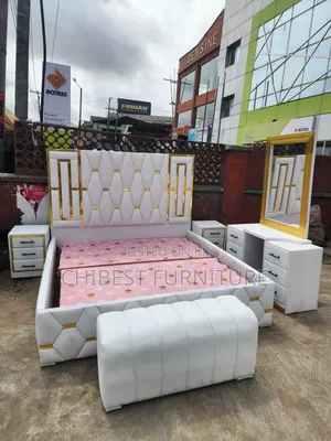 6by6 Complete Set Of Leather Upholstery Padded Bed Frame