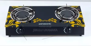 2 Burner Panasonic Inferred Glas Table Top Gas Cooker-Black
