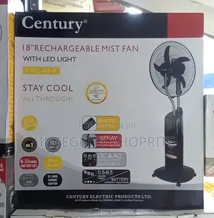Century 18" Rechargeable Mist (Water) Fan - USB Solar Ports