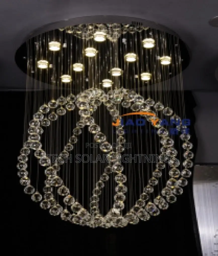 Modern Luxury Living Room Staircase Dropping Chandelier