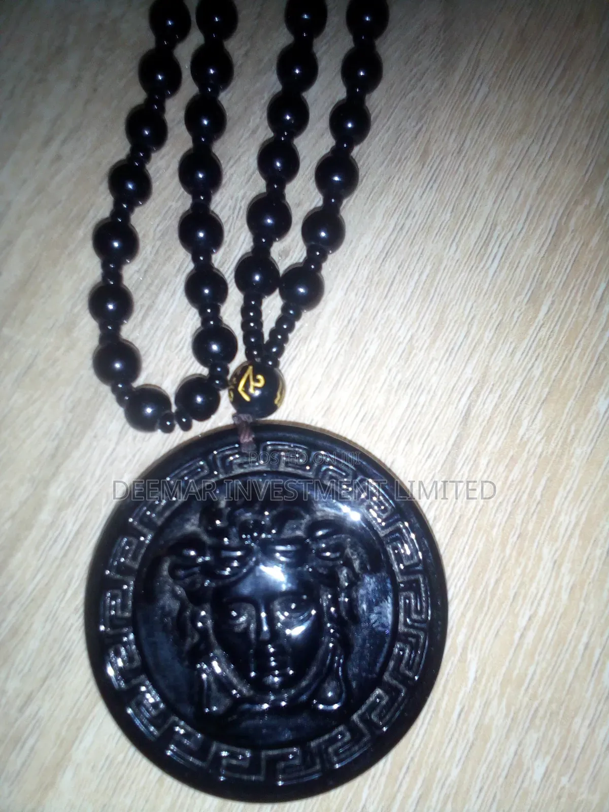 Black Beaded Versace Necklace