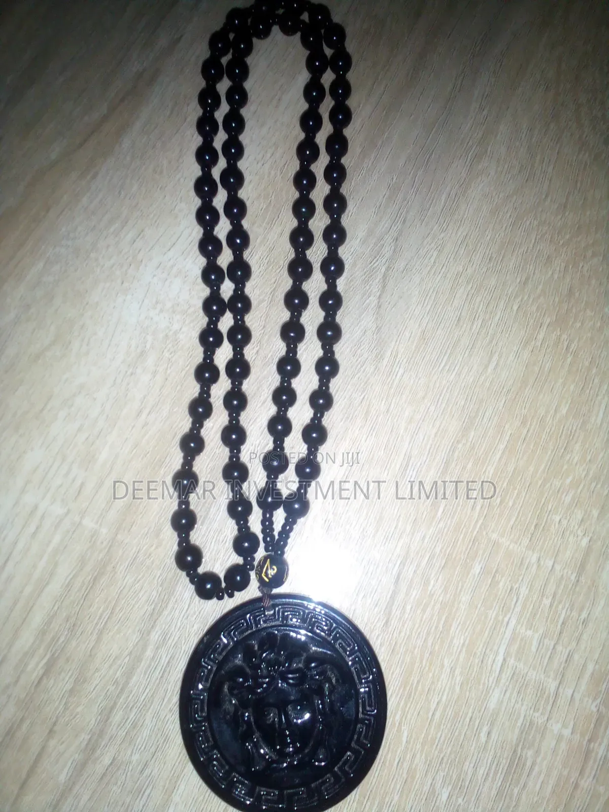 Black Beaded Versace Necklace