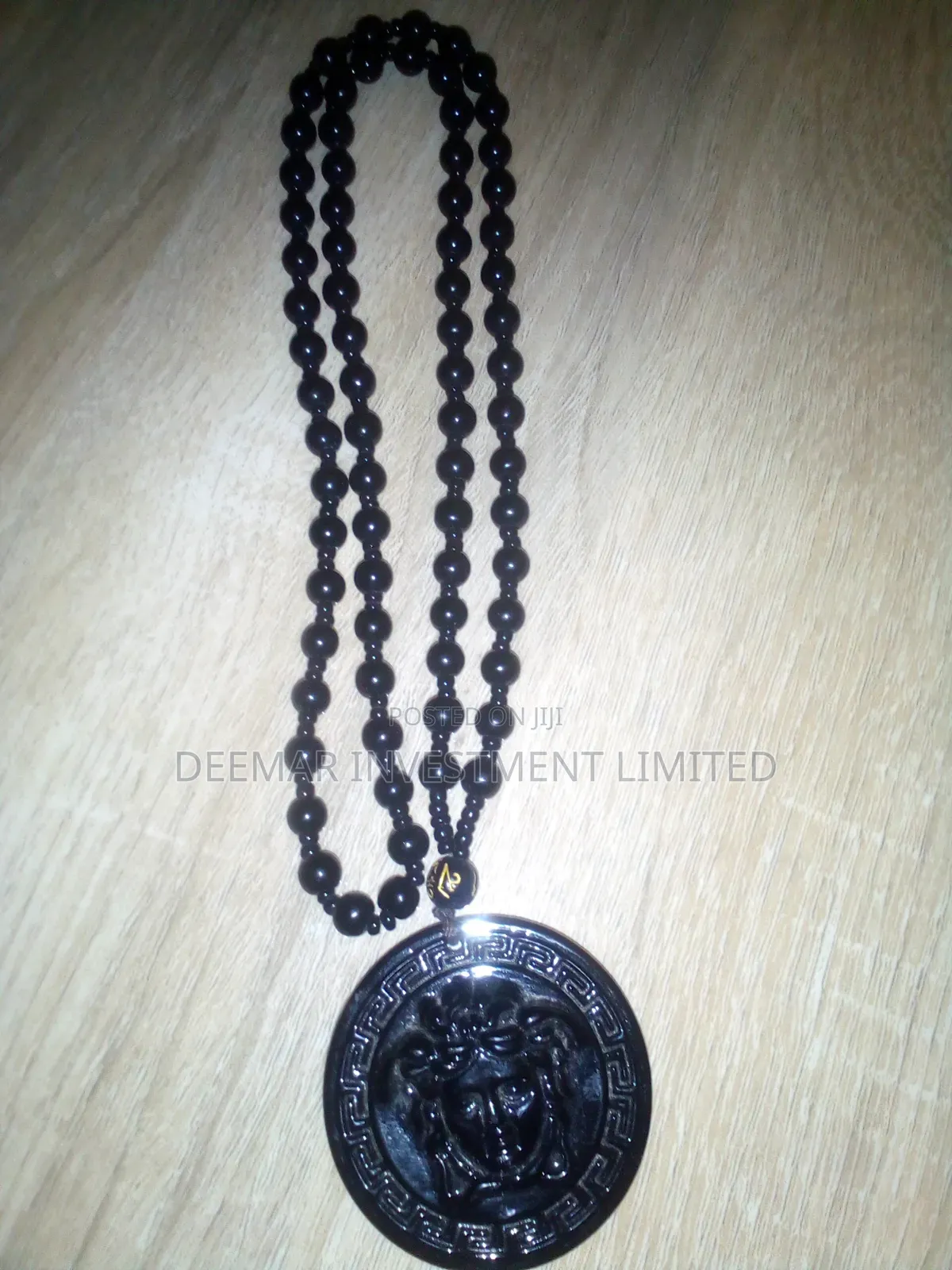 Black Beaded Versace Necklace