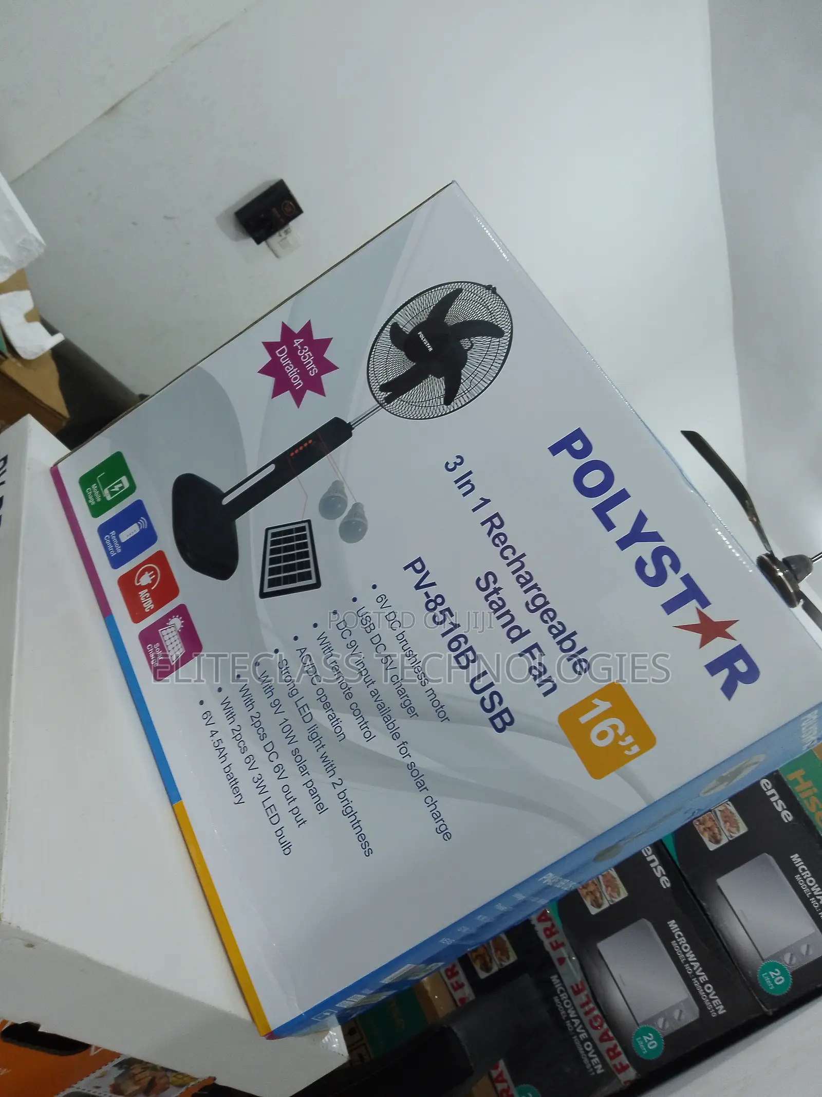 Top Selling Polystar Recgargeable Fan 16''