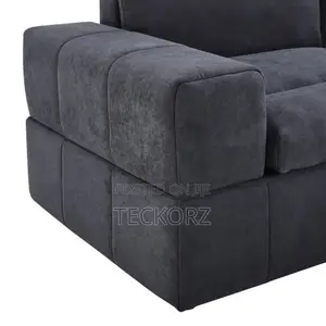 Pleated Velvet Upholstered Living Room Sectional Sofa