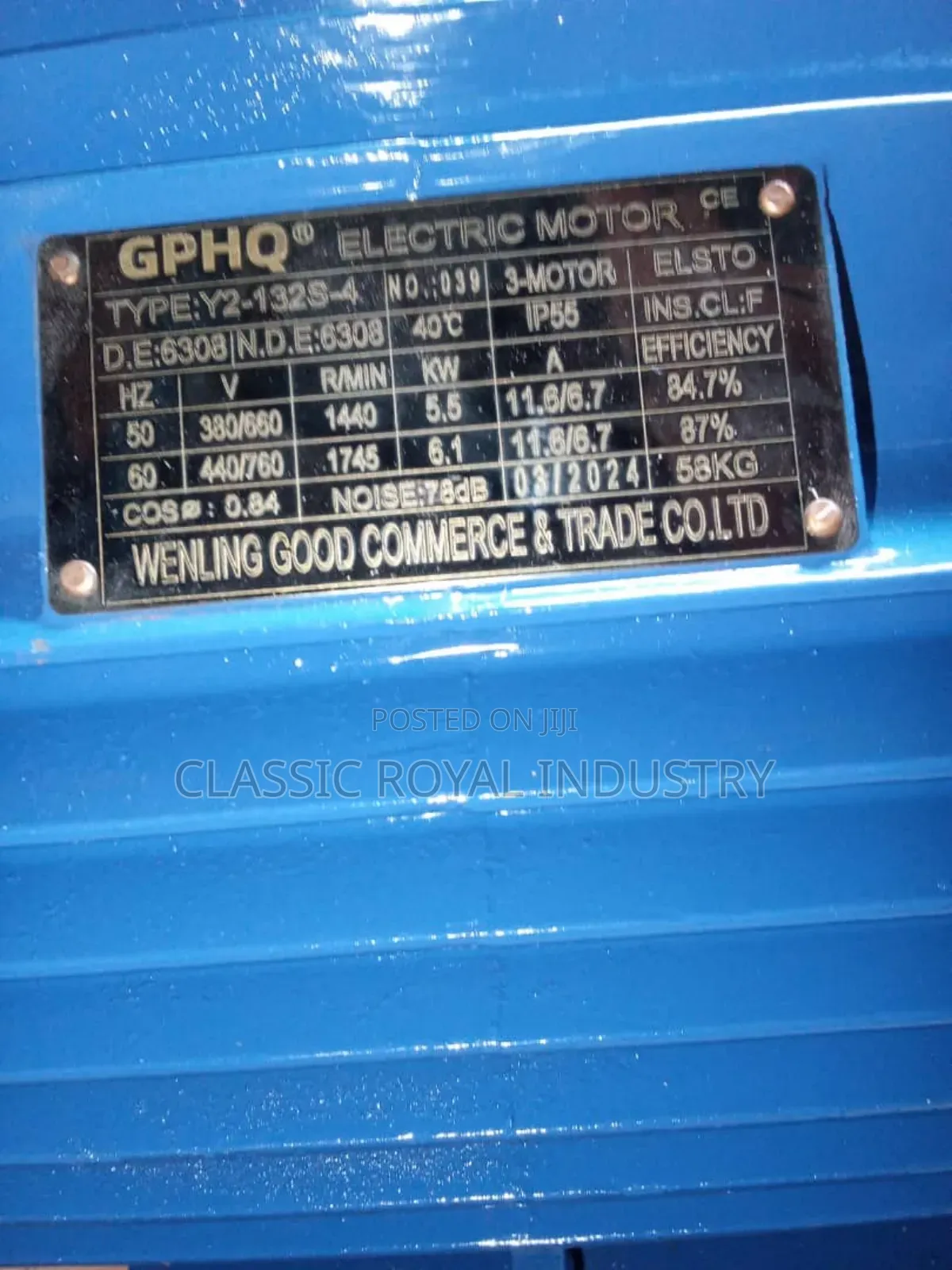 Brand New Variable Gear Motor 5.5 Kw