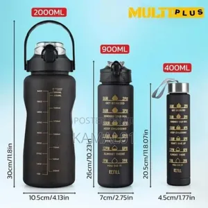 3 in 1 Sports Water Bottle With Time to Drink 