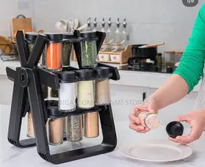 18pcs Spice Jar Rotating Rack