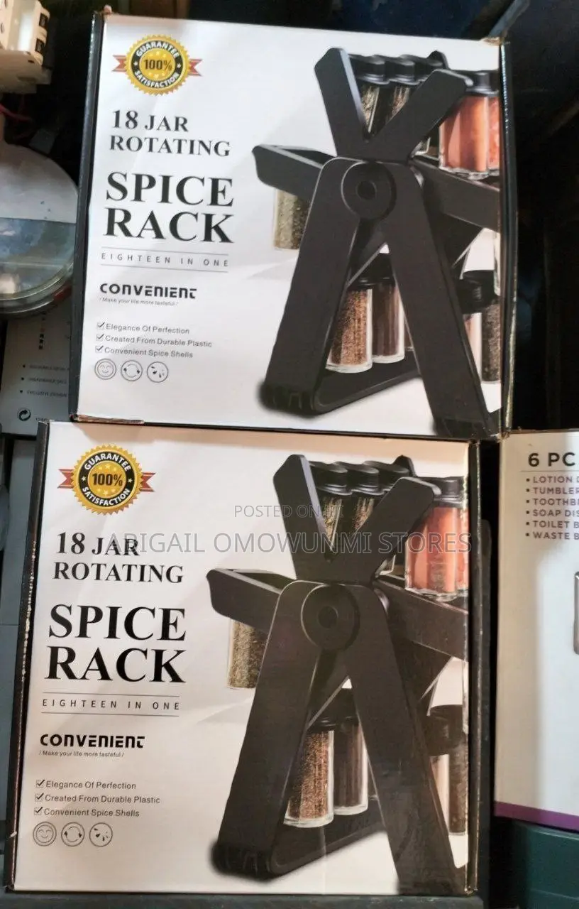 18pcs Spice Jar Rotating Rack