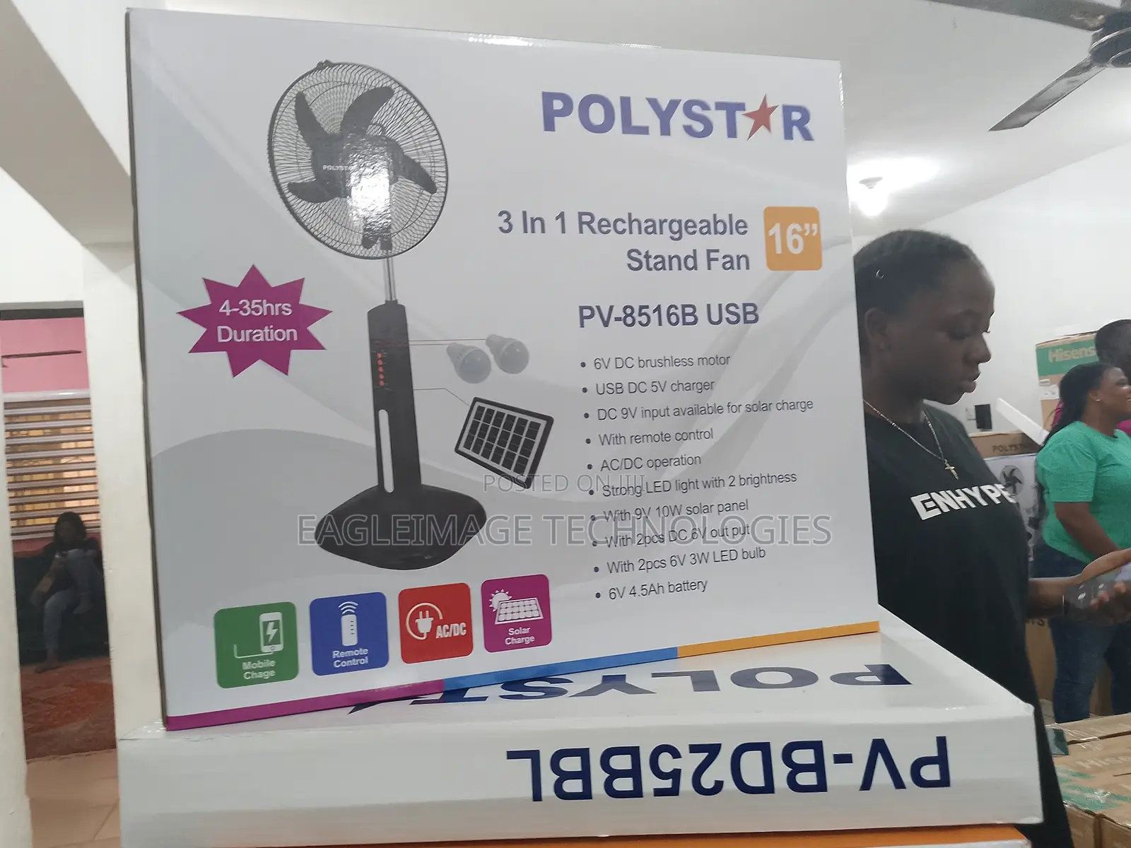 Sound Rechargeable Standing Fan