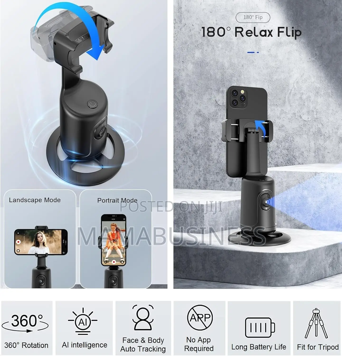 Auto Face Tracking Tripod 360° Rotation