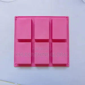 New 6-Cavity Rectangle Soap Mold Silicone Craft DIY Making