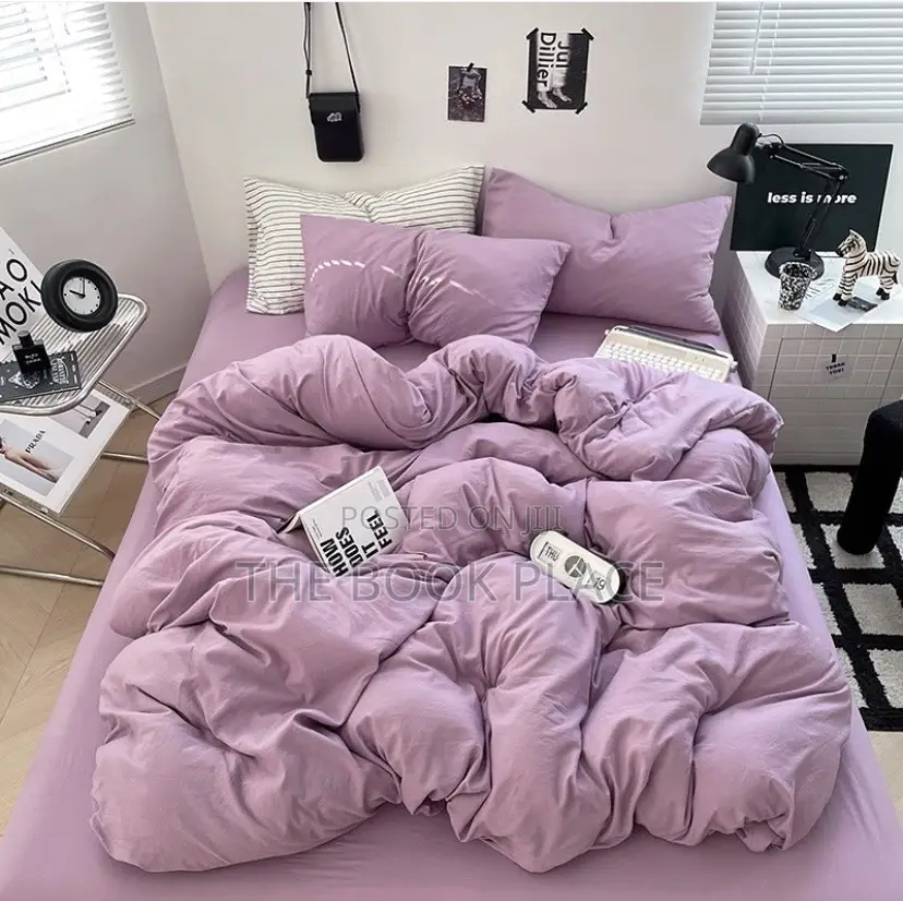 Lilac Cotton Bedsheets With Pillow Case