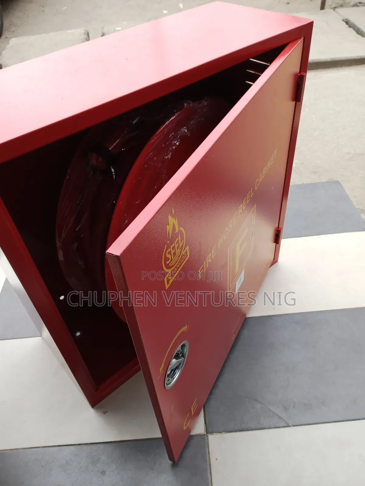 Firefighter Hose Reel With The Cabinet