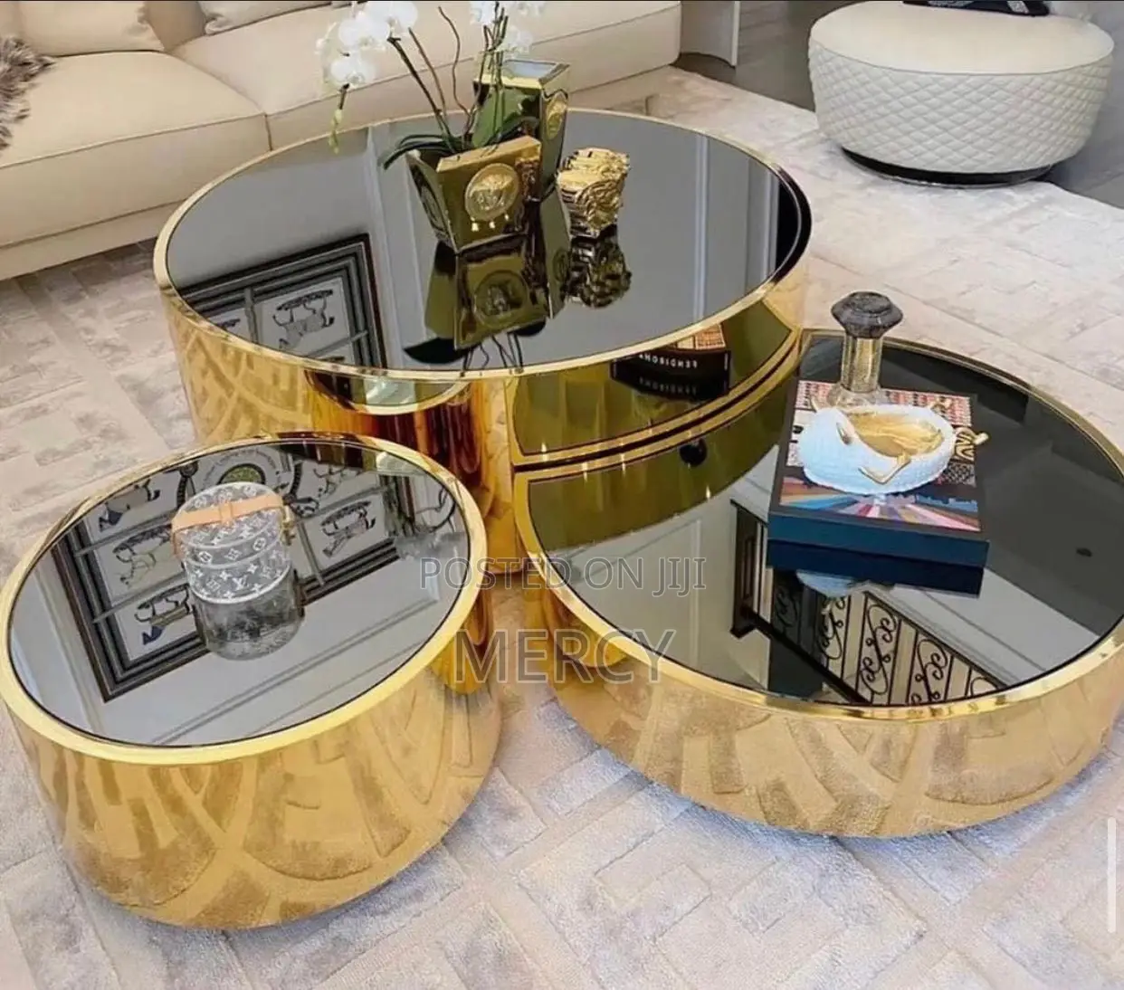 3 in 1 Center Table With Glass Top