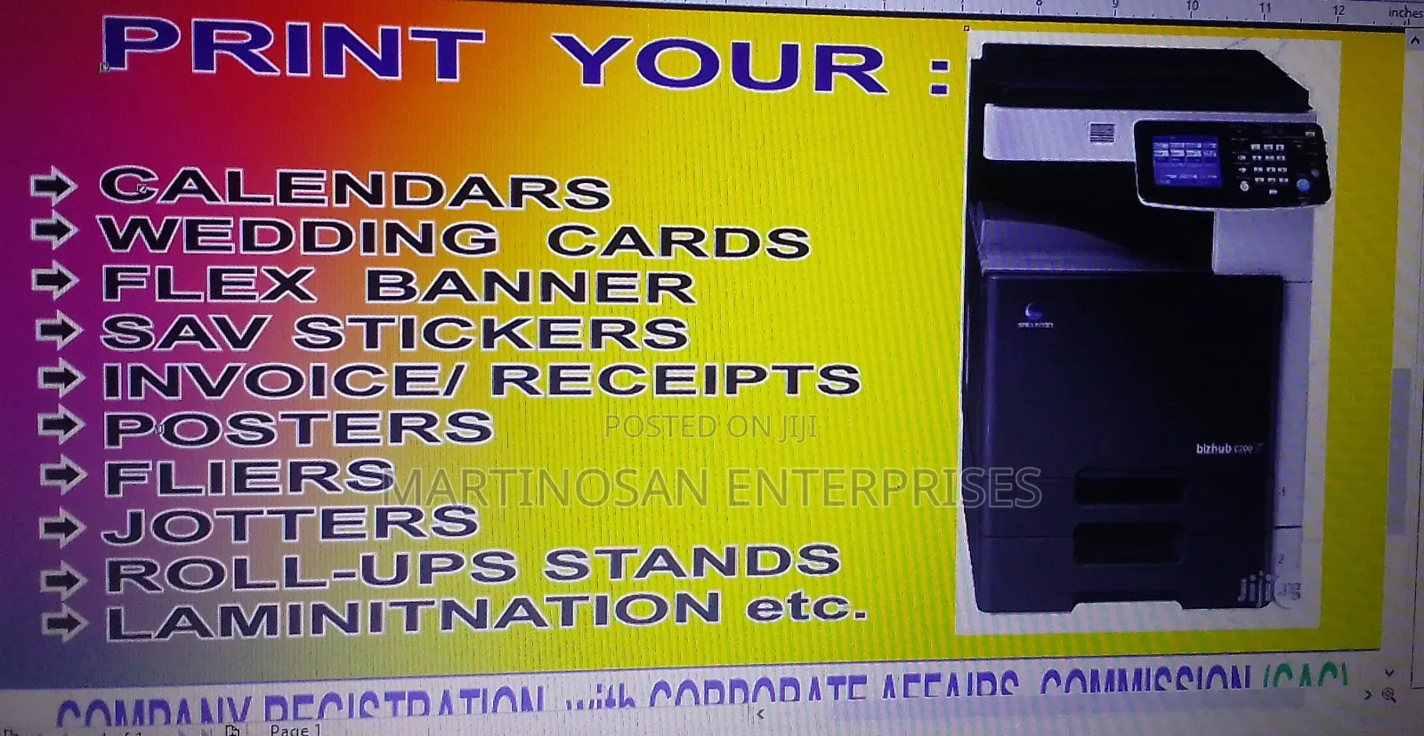 Printing:Calendars, Sticker Banners Etc.