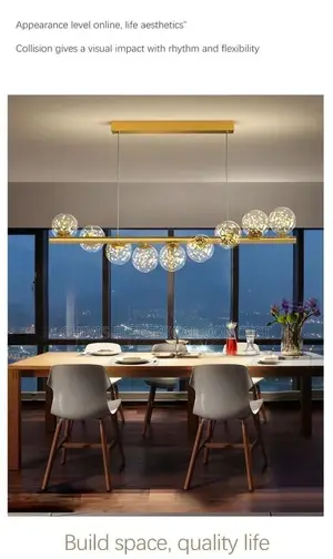 SANDYHA Nordic Modern Glass Ball Pendant Lamp Gold Chandelie
