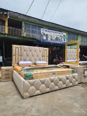 Quality 6by6 Complete Set of Upholstery Padded Bed Frame